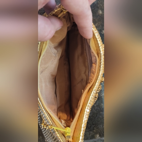 Whiting & Davis Gold Tone Mesh Bag - Picture 7 of 10